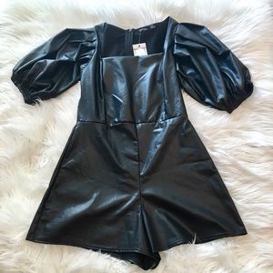 NWT! FAUX LEATHER ROMPER FROM BOOHOO! SIZE 8! NEVER WORN!!!